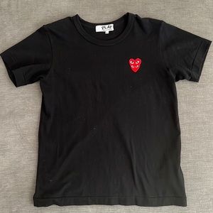 Authentic Comme Des Garcons Play tee black t-shirt size large